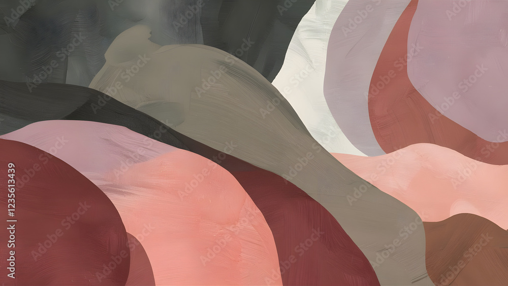 Poster abstract hues: an abstract art painting with a captivating interplay of muted hues, evoking a sense 