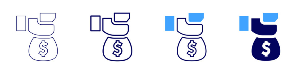 Money stability icon in 4 different styles. Thin Line, Line, Bold, and Bold Line. Duotone style. Editable stroke