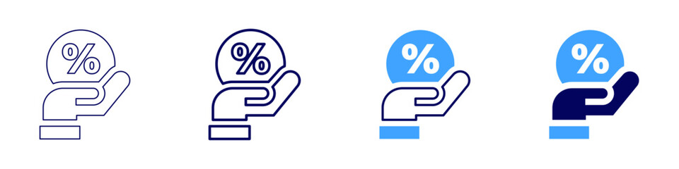 Money taxes icon in 4 different styles. Thin Line, Line, Bold, and Bold Line. Duotone style. Editable stroke