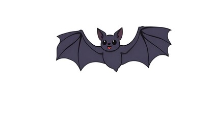 Fototapeta premium Bat Mid-Flight White Background