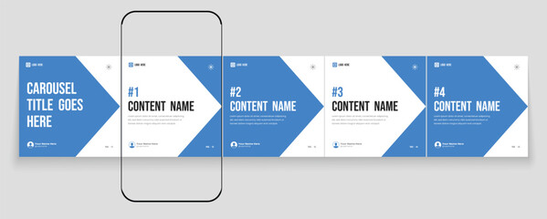 Tips Instagram social media carousel post template or LinkedIn carousel banner collection © Tarek Digital