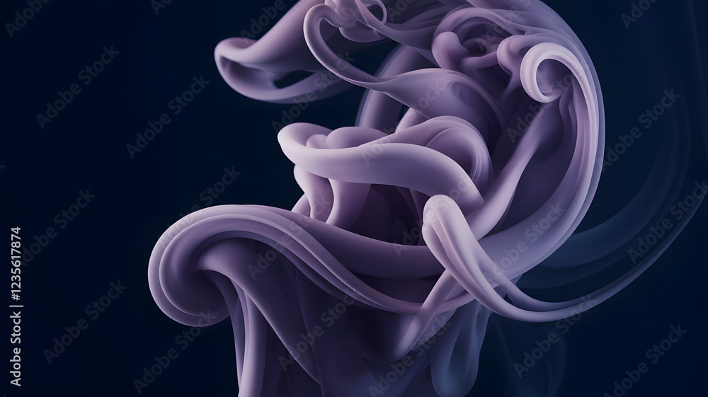 Poster abstract lavender ink swirl: a mesmerizing abstract image of a lavender ink swirl against a deep blu
