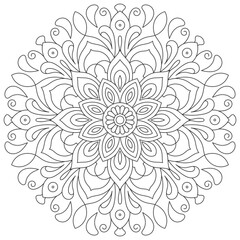 Simple floral mandala vector design coloring book geometric oriental