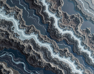 Fototapeta premium Procedural thunderstorm marble with jagged white veins on a gunmetal gray base, creating a dynamic, stormy effect