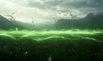 A surreal artistic depiction focused on sustainability, represented in a creative and visually striking manner.