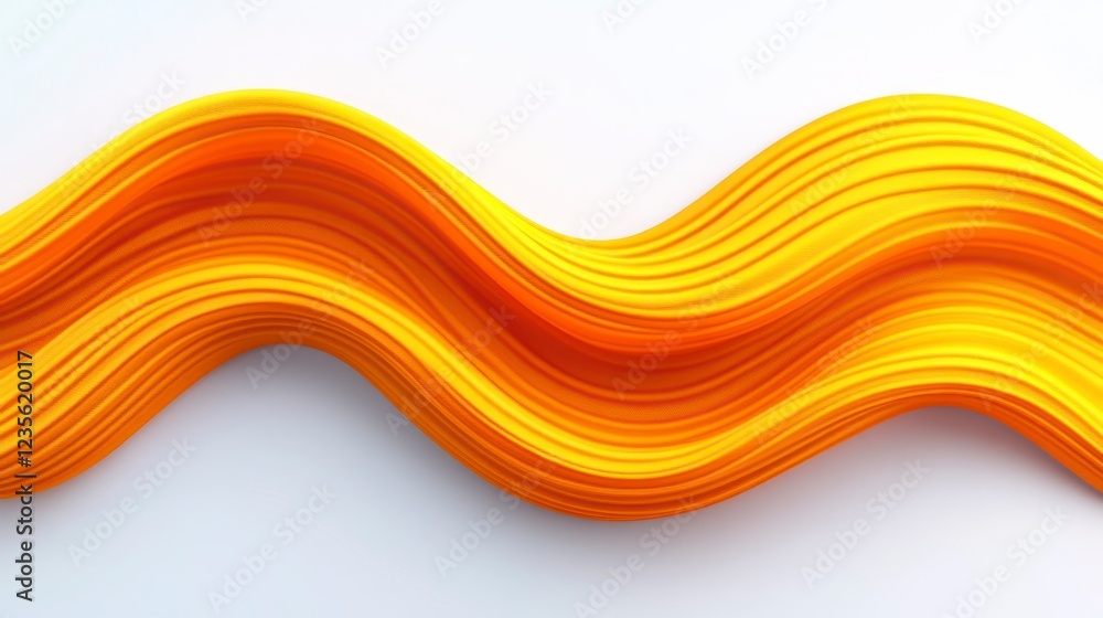 Poster abstract image of flowing golden yellow waves on a white background. the texture is smooth and the l