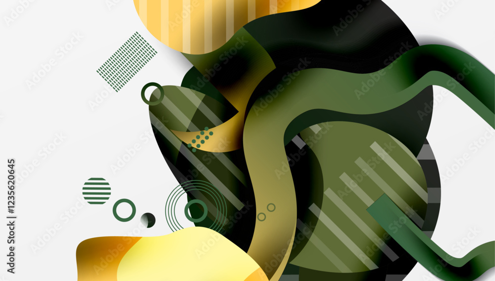 Poster Abstract liquid shapes and lines background