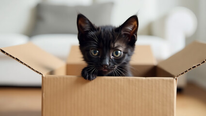 Kitten in a Cardboard Box