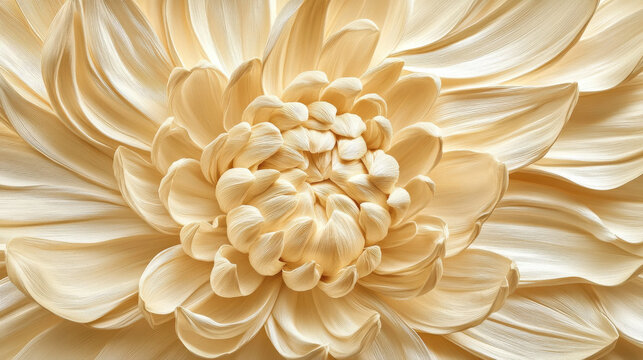 A high-resolution macro photograph of a stunning chrysanthemum, featuring rich golden-yellow and soft peachy hues blending seamlessly in its layered petals, with a complex