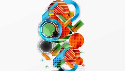 Fototapeta premium Abstract design with layered geometric shapes