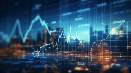 Stock market or forex trading graph in futuristic concept suitable for financial investment or Economic trends business idea and all art work design. Abstract finance background