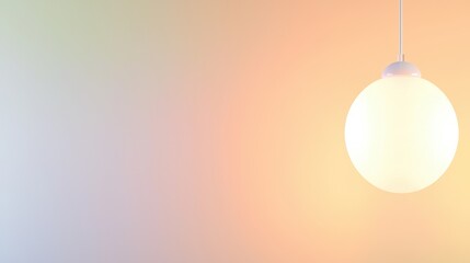 Softly Glowing Pendant Light Against Gradient Background