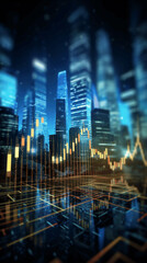 Stock market or forex trading graph in futuristic concept suitable for financial investment or Economic trends business idea and all art work design. Abstract finance background