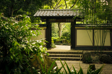 Japanese gate in the garden