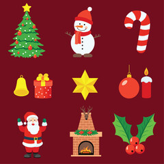 Christmas elements set. Elements vector Illustration