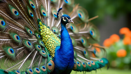 Peacock with Unique Plumage