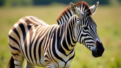 Naklejka premium Zebra with Partial Albinism