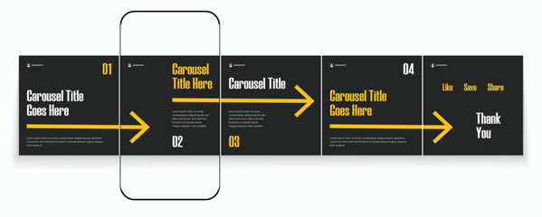 Tips Instagram social media carousel post template or LinkedIn carousel banner collection