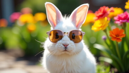 Fototapeta premium Bunny Wearing Sunglasses