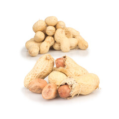 Peanuts isolated on white background