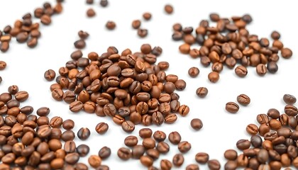 Pile of Coffee Beans  on White Background