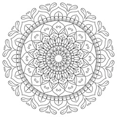 Simple floral mandala vector design coloring book geometric oriental