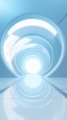 Obraz premium Digital technology blue future circular stage poster background