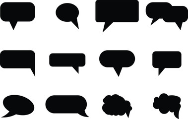 Speech Bubble icon set. Black And White speech bubble collection. Talk bubbles with editable stroke
