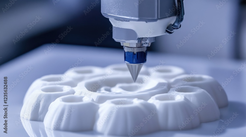 Aufkleber a next-generation industrial d-printing system creating advanced engineering prototypes, top-down.