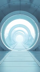 Fototapeta premium Digital technology blue future circular stage poster background