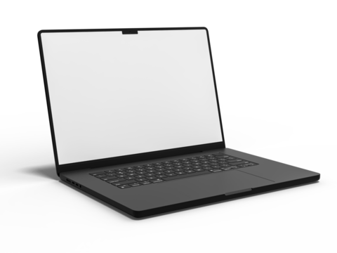 Modern laptop mockup with white empty screen. Digital device template for presentation branding, corporate identity, digital marketing, ads, business promotion, global business, website banner, app - Powered by Adobe