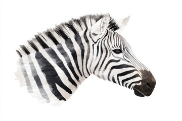 zebra abstract expressionism background on white copy space.