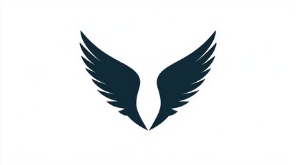 Obraz premium Dark wings symbol, white background, design element