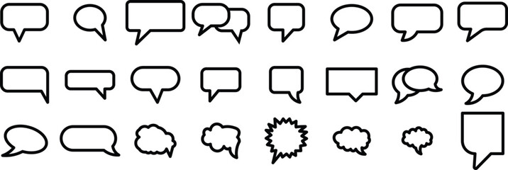 Obraz premium Speech Bubble icon set. Black And White speech bubble collection. Talk bubbles with editable stroke 