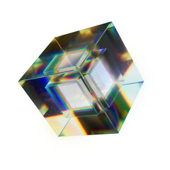 Drag n Drop Glass Cube with Prismatic Reflections 4