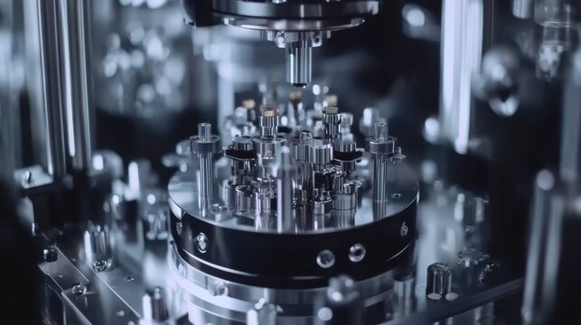 A top-down look at a quantum computing lab developing AI-driven industrial optimization algorithms.