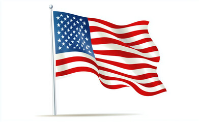 Fototapeta premium American flag with a white background