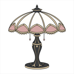 Table Lamp Design Vector Art Illustration