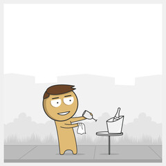 Bartender behind the bar