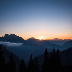 Obraz premium Montaña al amanecer