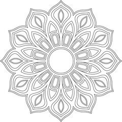 Simple floral mandala vector design coloring book geometric oriental