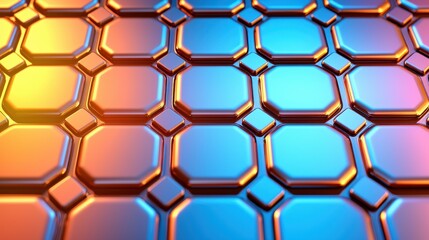 Obraz premium Abstract Shiny Metallic Octagon Pattern Background Texture Design