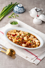 sichuan mapo tofu or Mapo doufu, Chili Tofu, traditional chinese dish