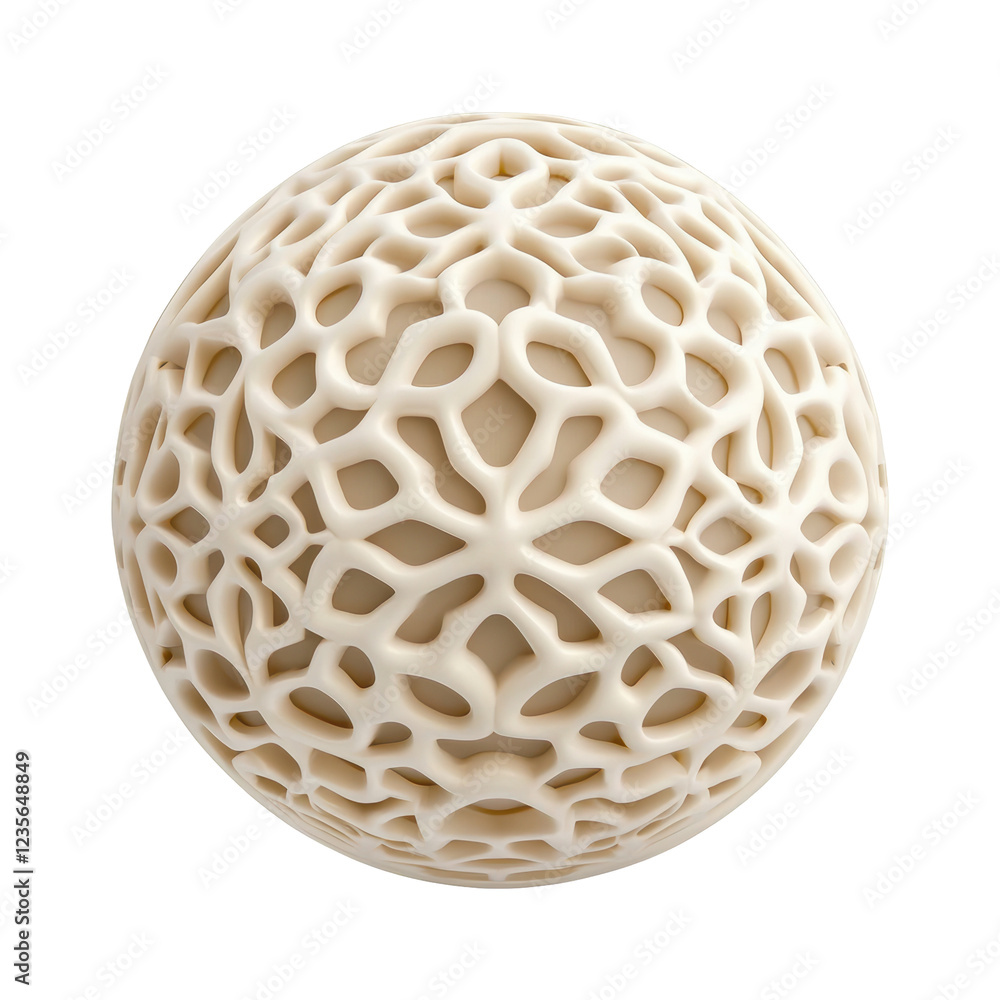 Aufkleber 3d sphere featuring an intricate openwork design with organic patterns, showcasing a unique artistic
