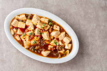 sichuan mapo tofu or Mapo doufu, Chili Tofu, traditional chinese dish