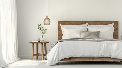 Modern Minimalist Bedroom with Cozy Decor and Natural Lighting