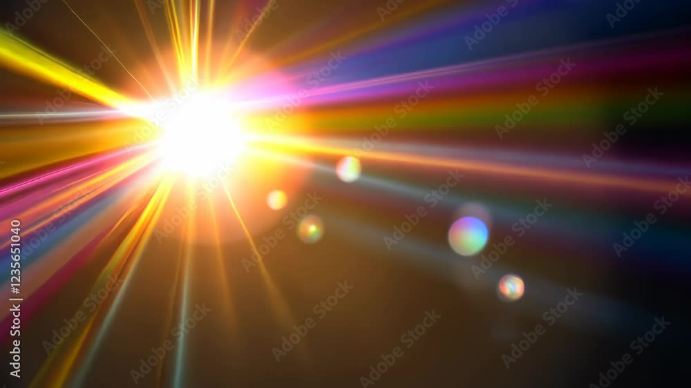 Aufkleber bright rays of colorful light burst through a dark background creating a vibrant display