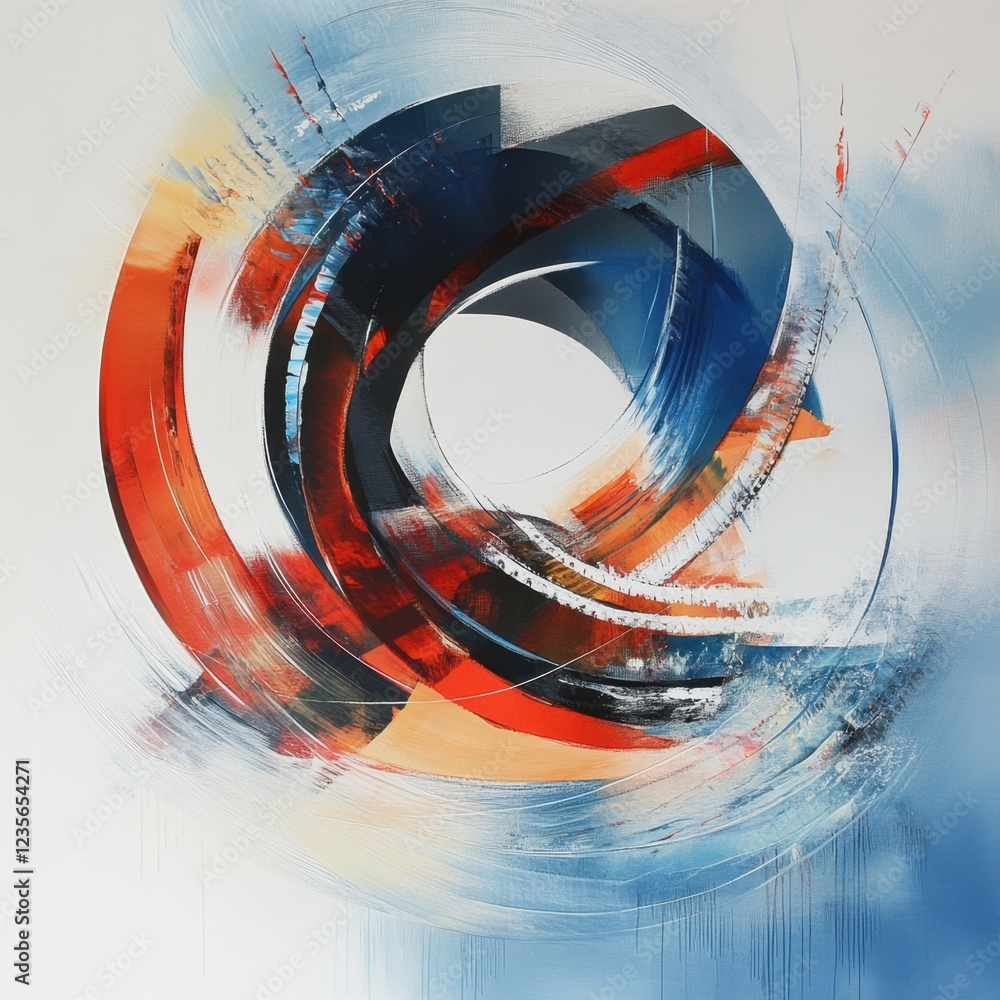 Aufkleber abstract circular shapes with vibrant colors and dynamic swirls