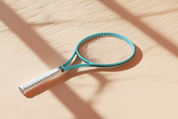 Teal Tennis Racquet - Modern Sports Equipment