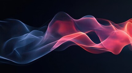 Fototapeta premium Abstract colorful waves flowing, dark background, digital art, website header